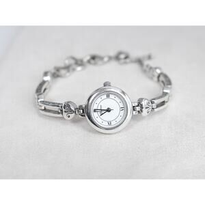 Brighton Pompei Watch Silver Plated Vintage Retired Quartz Movement 7-8.5" Works